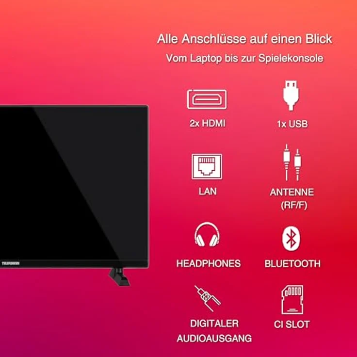 Telefunken 32 Zoll Fernseher/TiVo Smart TV (Full HD, HDR, HD+ 6 Monate inkl., Triple-Tuner) XF32TO750S – Bild 4