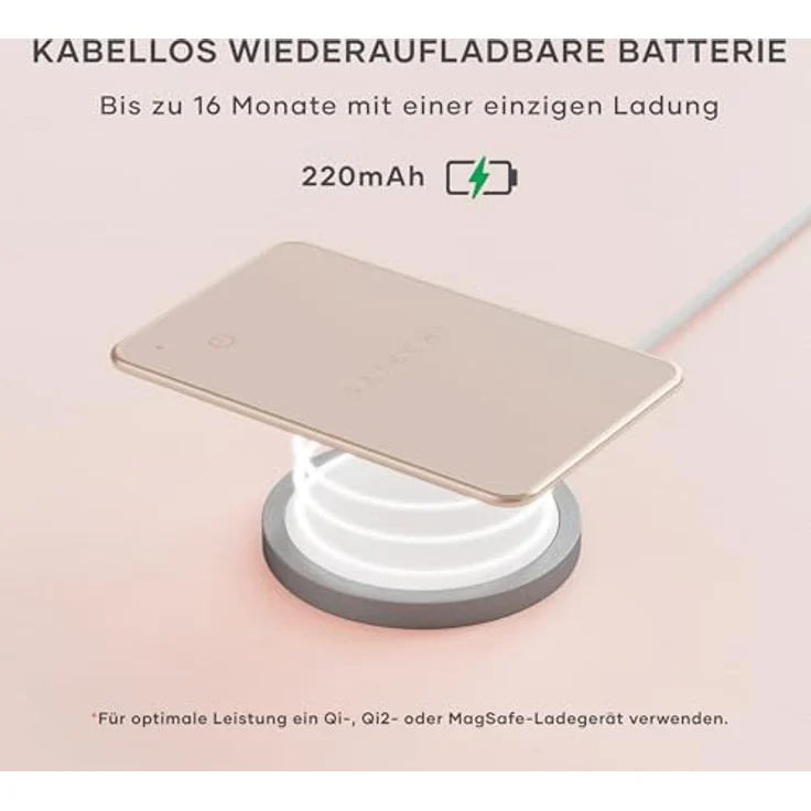 SATECHI FindAll Wallet-Kartenetui mit Find My, Tracker und Trennungsalarm – Wasser- und staubdicht, kabelloses Laden, komp. mit iPhone, iPad & Mac – Desert Rose – Bild 5