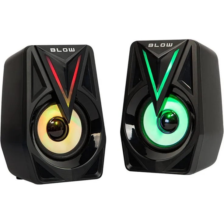 BLOW Balance PC-Lautsprecher 2.0 (8 W, AUX-Anschluss, Lautstärkeregelung, mehrfarbige LED-Beleuchtung)