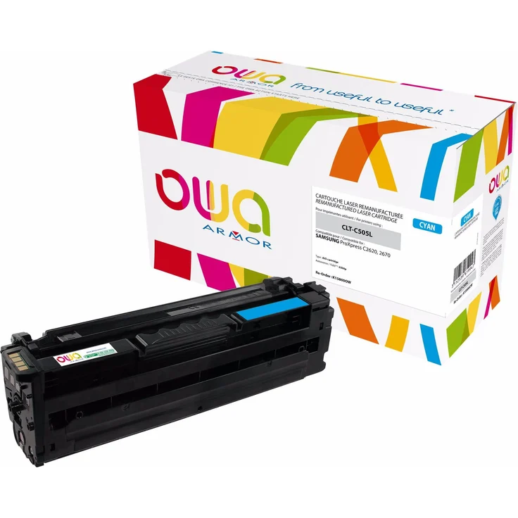 Armor OWA K15800OW, wiederaufbereiteter Cyan-Toner mit 3500 Seitenleistung, kompatibel mit Samsung ProXpress-Modellen