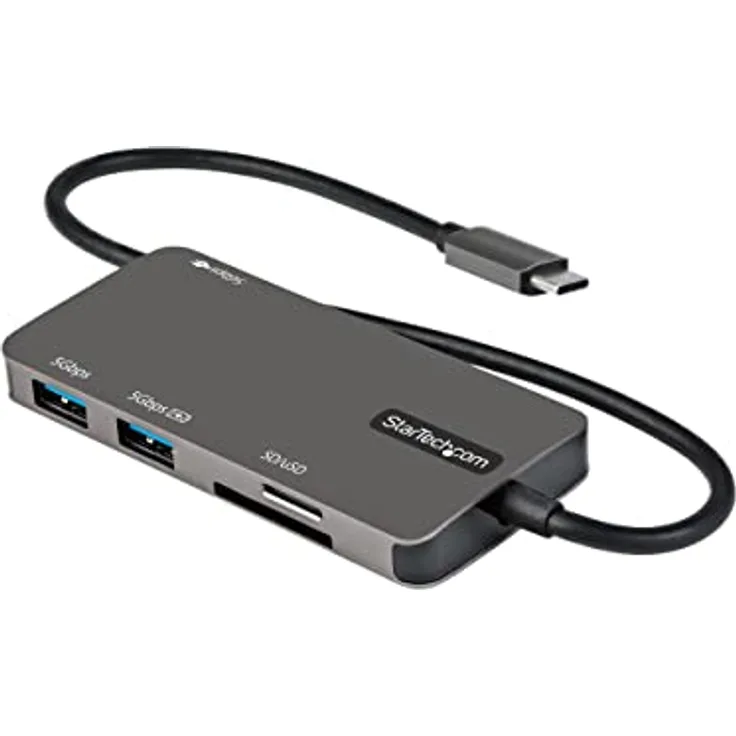 StarTech.com USB-C Multiport Adapter - USB-C auf 4K-HDMI, 100W PD Pass-Through, SD-/MicroSD-Steckplatz - USB-C-Mini-Dock - 30 cm langes Kabel (DKT30CHSDPD), Grau
