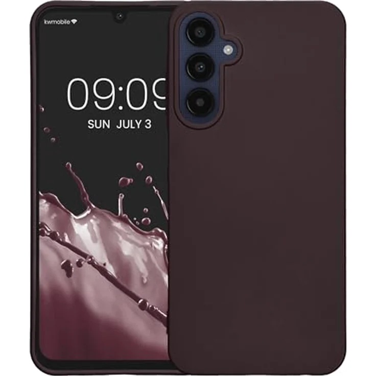 kwmobile Case kompatibel mit Samsung Galaxy A25, Silikon Schutzhülle metallisch schimmernd in Metallic Brombeere – Bild 5
