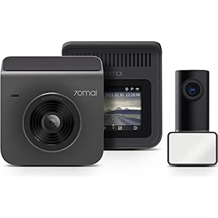 70mai Dual Dash Cam A400 + Rear Cam RC09, Quad HD 2560x1440p, 145º Weitwinkel, Grau – Bild 1