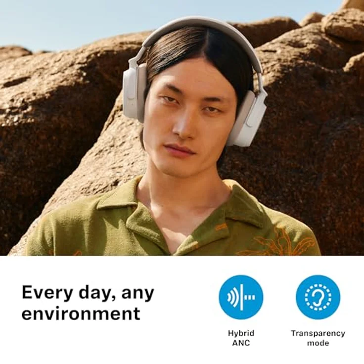 Sennheiser ACCENTUM kabelloser Bluetooth-Kopfhörer – 50 Stunden Akkulaufzeit, hochwertige Klangqualität, hybride ANC-Technologie ganzen Tag, Weiß – Bild 4