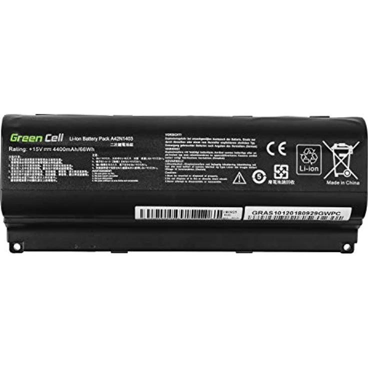 Green Cell Laptop-Batterie, gleichwertig mit ASUS A42N1403, Lithium-Ionen, 6 Zellen, 4400 mAh, schwarz, für ASUS ROG G751JL, G751JM, G751JT, G751JY – Bild 4