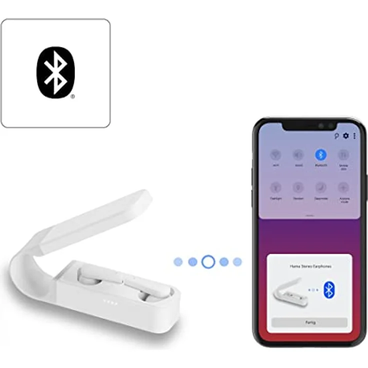 Hama Bluetooth Kopfhörer "Spirit Pocket" (In Ear Kopfhörer mit Mikrofon, True Wireless Earbuds mit Ladestation, besonders leicht, Laufzeit 30h, kabellose Kopfhörer mit Sprachsteuerung) weiß – Bild 4