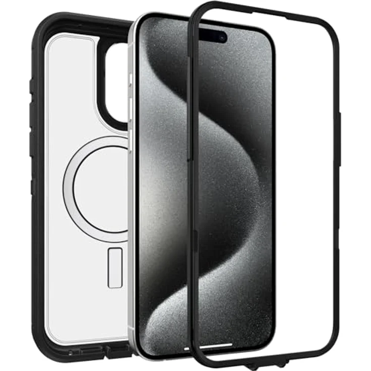 OtterBox Defender XT Hülle für iPhone 15 Pro Max, stoßfest, Ultra-robust, MagSafe-kompatibel, transparent/schwarz, ohne Einzelhandelsverpackung – Bild 4