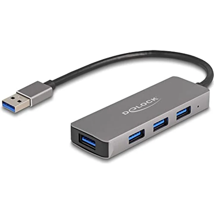 Delock 4 Port USB 3.2 Gen 1 Hub mit USB Typ-A Anschluss - Typ-A Buchsen seitlich – Bild 1