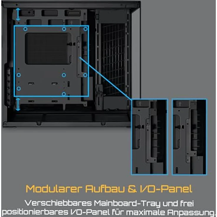 Lian Li O11 Dynamic Mini V2, Mini-PC-Gehäuse ATX mit Tempered Glass, Schwarz, für Grafikkarten bis 400 mm und CPU-Kühler bis 160 mm – Bild 7