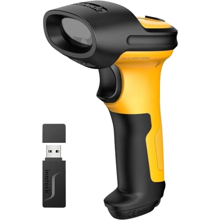 Inateck P6-AI Barcode Scanner Wireless mit AI, 60 m Reichweite, 2600 mAh Akku, automatisches Abtasten, 180.000 Scans – Bild 1