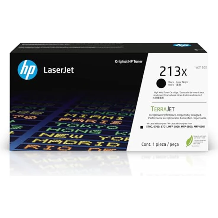 HP 213X Schwarz Original Laserjet-Tonerkartusche, hohe Reichweite für bis zu 9.000 Seiten, TerraJet Design – Bild 1