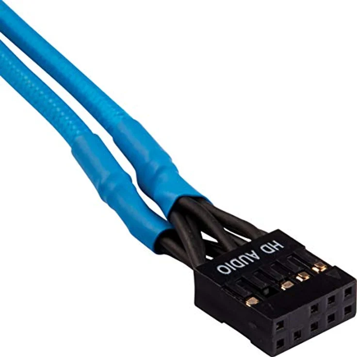 Corsair Premium Sleeved Front Panel Extension Kabel Verlängerungskit, Blau – Bild 3