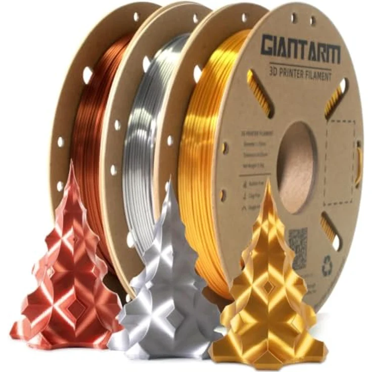 GIANTARM PLA Filament 1,75mm 1kg Spool, glänzendes Silber/Kupfer, zähigkeitsoptimiert – Bild 1