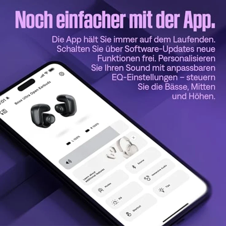 Bose Ultra Open Earbuds, Clip On Kopfhörer mit Bluetooth und OpenAudio Technologie, ergonomisches Open-Ear-Design – Bild 6