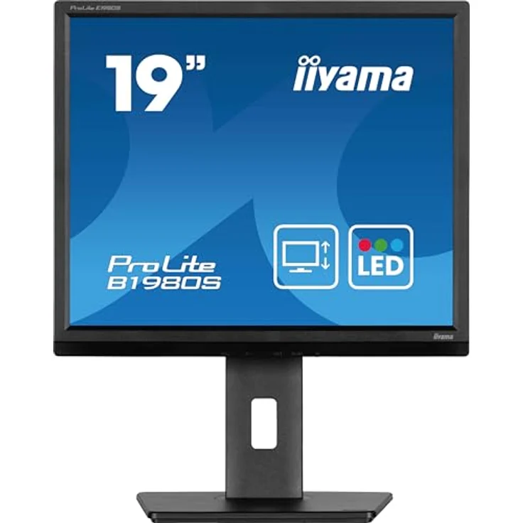 iiyama Prolite B1980S-B1, 48 cm 19" LED-Monitor mit SXGA, HDMI, DP, höhenverstellbar und Pivot-Funktion, schwarz – Bild 2