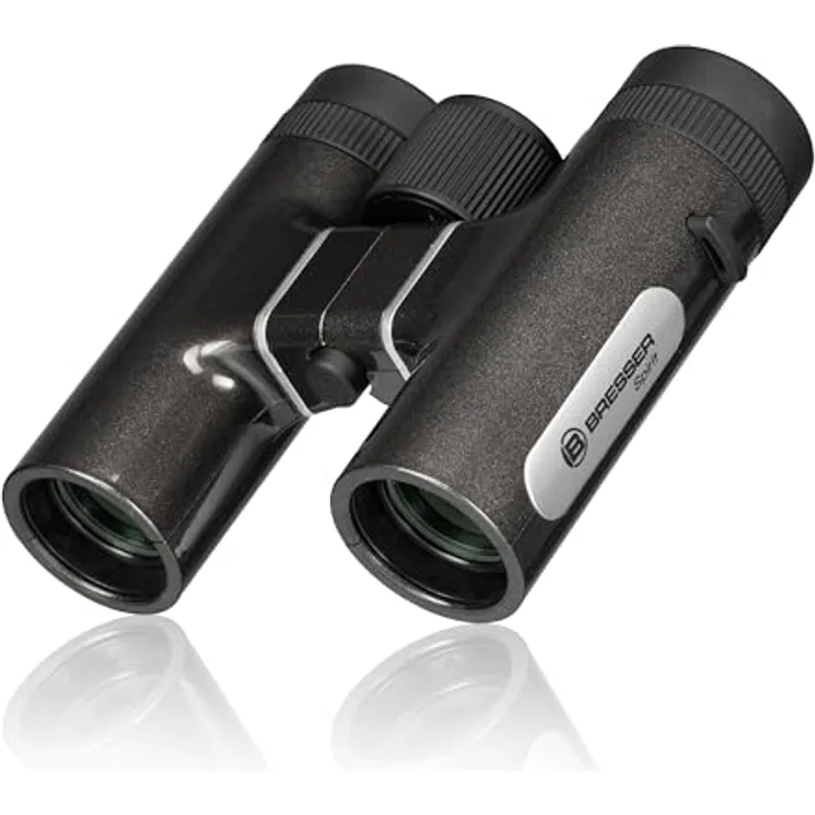 Bresser Spirit 6 x 24, Kompaktes Fernglas mit 6-facher Vergrößerung und weitem Sichtfeld, schwarz