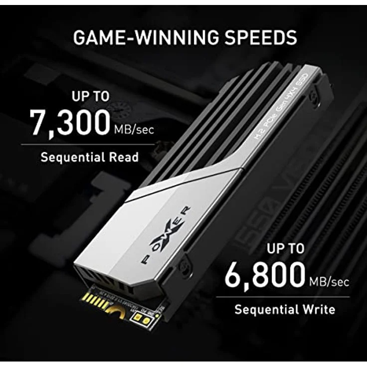 Silicon Power Xpower XS70, interne 2 TB SSD, M.2 2280, PCIe 4.0 x4 (NVMe), DRAM-Cache, integrierter Kühlkörper, RAID-bereit – Bild 2