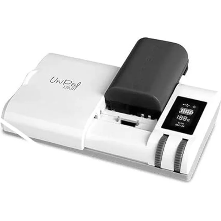 Hähnel UniPal PLUS (1000 381.5), Akkuladegerät mit EU- und UK-Steckern, LCD-Display und vielseitiger Lademöglichkeit – Bild 3