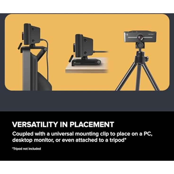 Creative Live! Cam 4K UHD, Plug-and-Play Webcam mit Gegenlichtkompensation, 95° Weitwinkel, integrierten Mikrofonen und manuellem Fokus – Bild 6