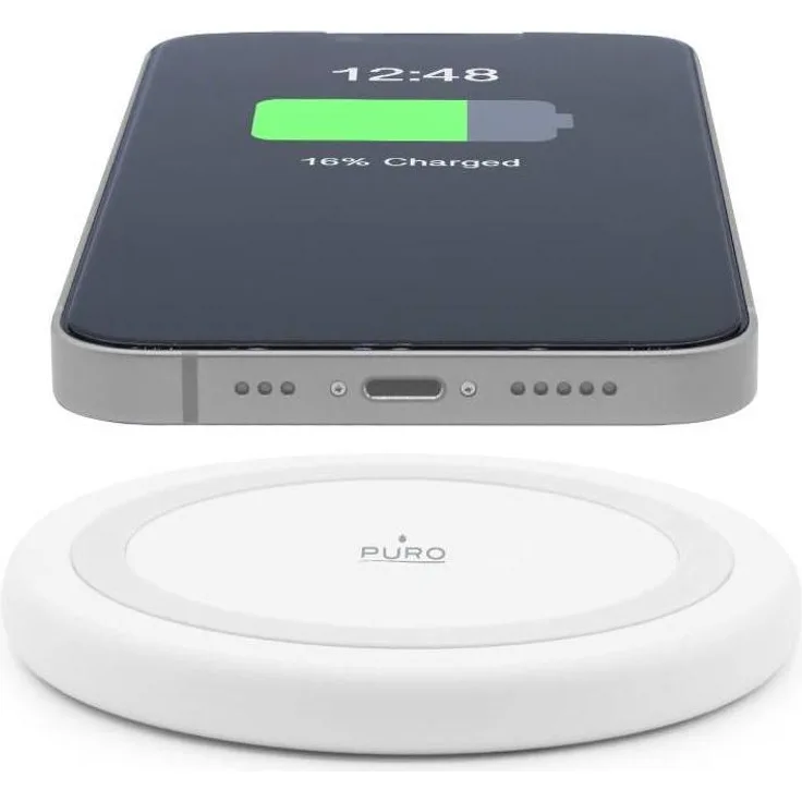 Puro 10W Wireless Charging Base, kabelloses Ladegerät mit schneller Ladeleistung, Weiss