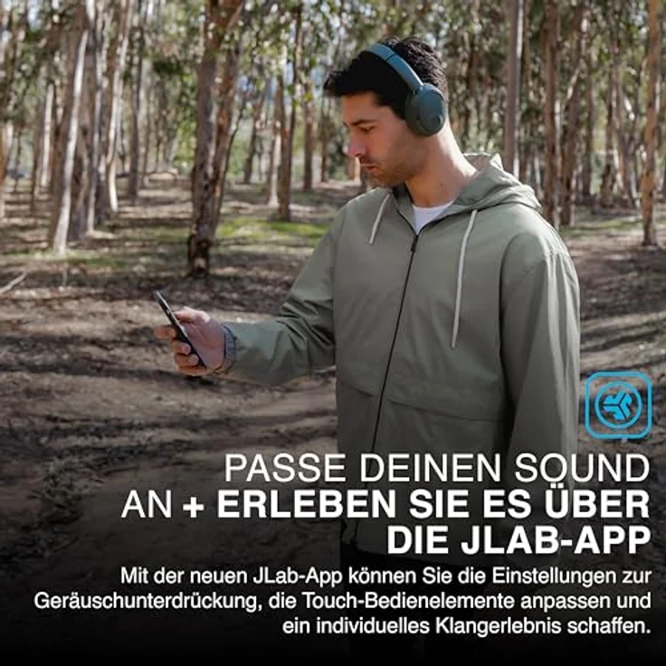JLab JBuds LUX ANC Smart-Kopfhörer, 70+ Stunden Spielzeit, Faltbare Bluetooth, Multipoint, anpassbarer Sound – Salbei – Bild 4