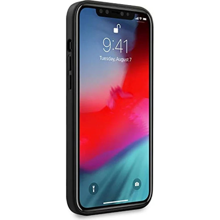 CG MOBILE Ferrari Schutzhülle Schwarz, Leder mit silberfarbenem Logo, kompatibel mit iPhone 12 Pro Max (6,7 Zoll) – Bild 4