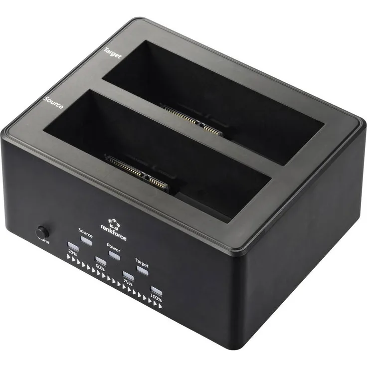 Renkforce RF-5576398 USB 3.2 Gen 1 (USB 3.0) SATA Festplatten-Dockingstation mit Clone-Funktion, mi, SSD + Festplatte Zubehör