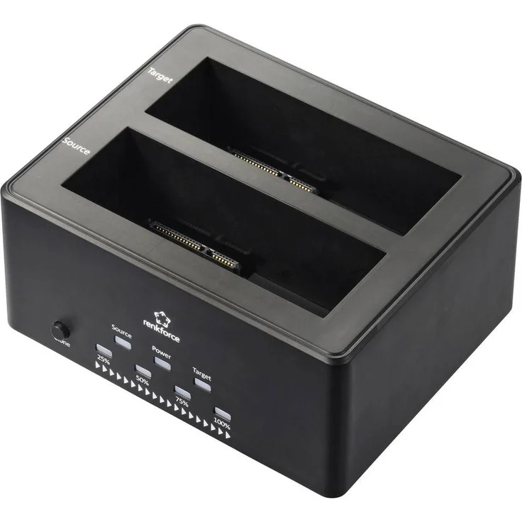 Renkforce RF-5576398 USB 3.2 Gen 1 (USB 3.0) SATA Festplatten-Dockingstation mit Clone-Funktion, mi, SSD + Festplatte Zubehör