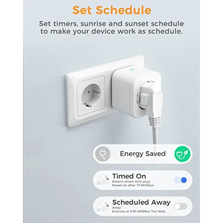 Refoss WLAN Steckdose Zeitschaltuhr Steckdose 2er Pack Smart MINI Steckdose mit Fernbedienung, Smart Home WiFi Steckdose mit Sprachsteuerung, Smart Plug Funktioniert mit Alexa, Google – Bild 5