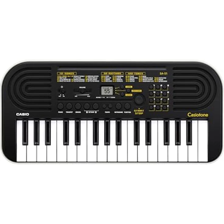 CASIO SA-51 Mini-Keyboard, vielseitig einsetzbares Home-Keyboard in schwarz/weiß mit Hall-Effekt und intuitiver Bedienung – Bild 1