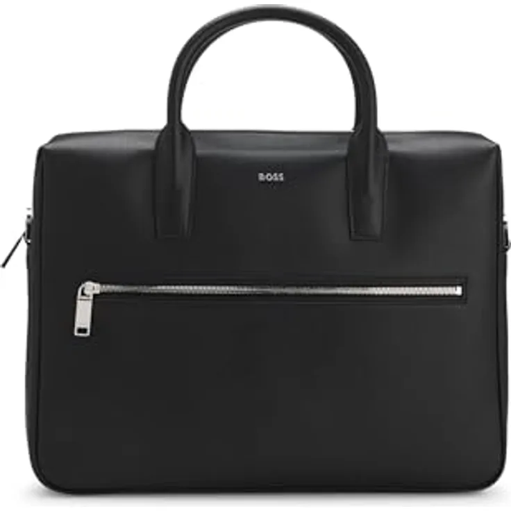 Boss Daxter Aktentasche, Leder 38 cm mit Laptopfach, schwarz
