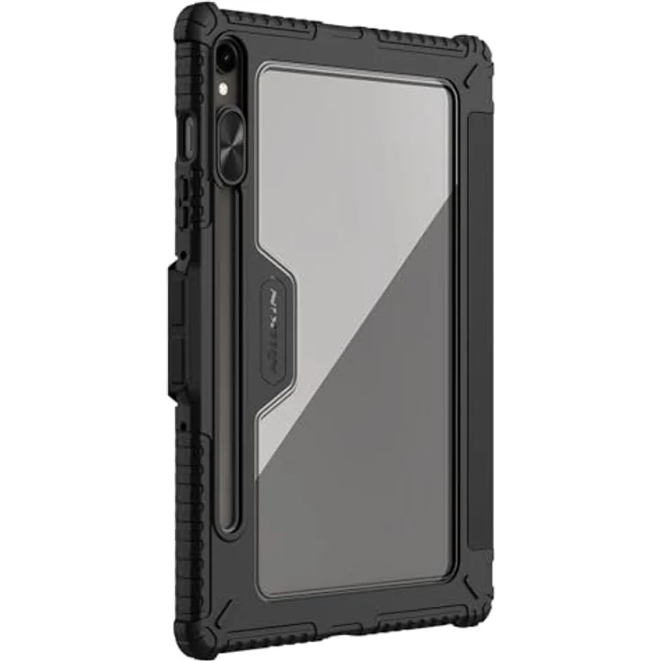 Nillkin Bumper Leather Case Pro Hülle für Samsung Galaxy Tab S9, Schwarz – Schutz mit Multi-Winkel-Halterung, verschiebbare Kameraabdeckung, kompatibel mit S Pen – Bild 2