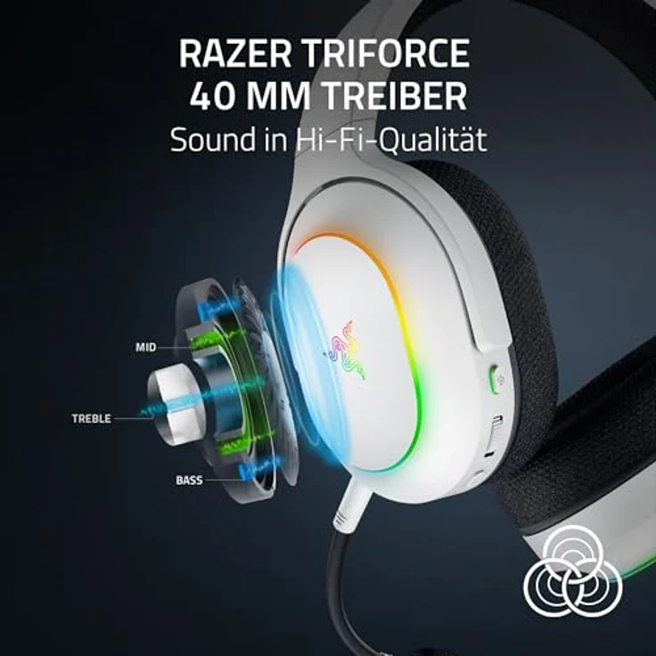 Razer Barracuda X Chroma - kabelloses Multiplattform-Gaming-Headset mit 6 Zonen Chroma RGB, Weiß – Bild 5