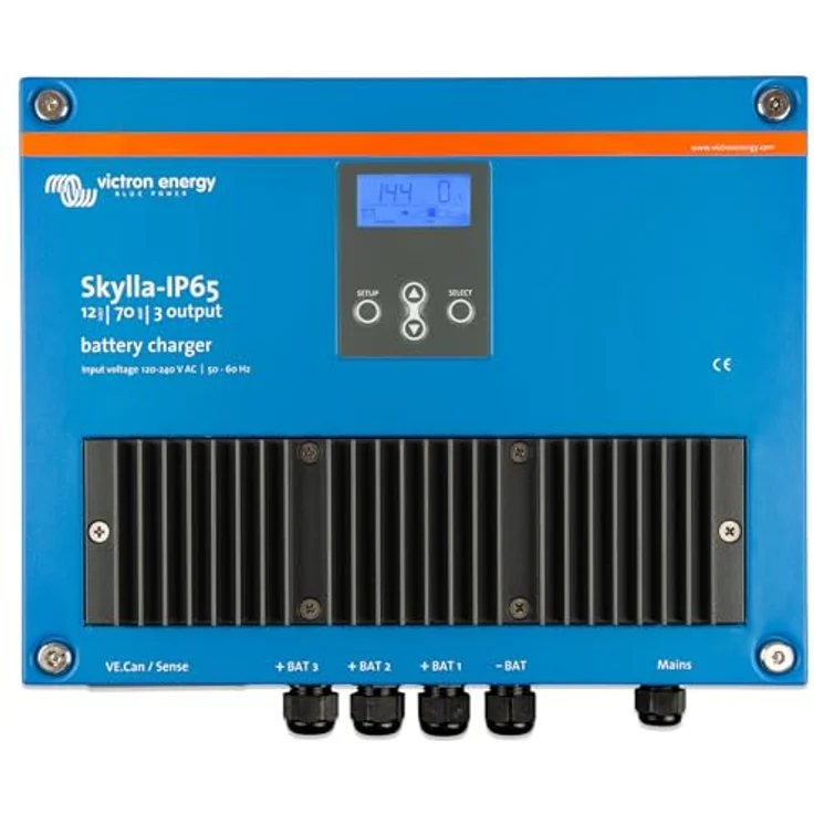 Victron Energy Skylla-IP65 12V Bleiakku-Ladegerät, 70A max. Ladestrom, spritzwassergeschützt, LC-Display, 2 Ausgänge – Bild 1