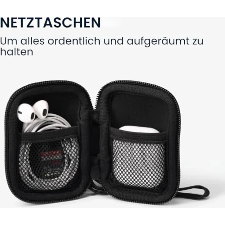 kwmobile Neopren Kopfhörer-Schutzhülle für in-ear Headphones, wetterfest, 6 x 9 cm, mit Reißverschluss – Bild 3