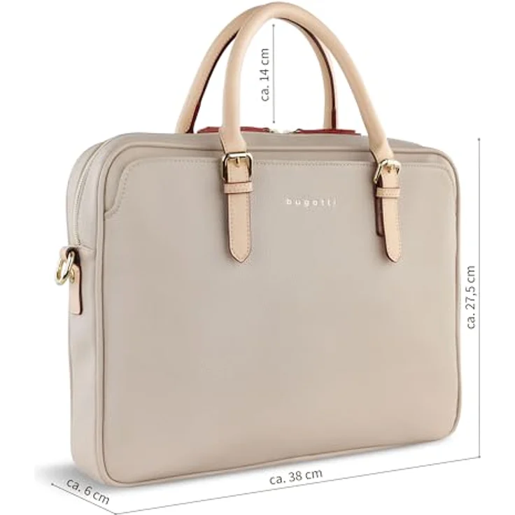 Bugatti Aktentasche ELLA, Laptop-Tasche mit Kartenfächern und Trolleyhalterung, violett – Bild 4