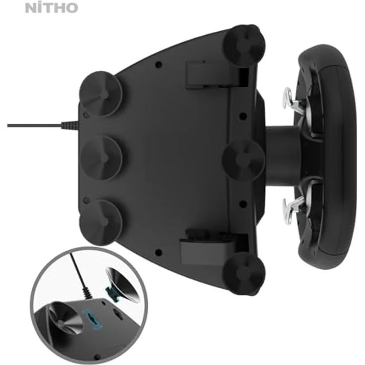 NITHO Drive Pro ONE V24, 270° Rennlenkrad mit Pedalen für PC, PS4, Xbox One, Xbox Series X|S und Switch, 10 Zoll mit stabiler Befestigung für intensives Racing-Erlebnis – Bild 4