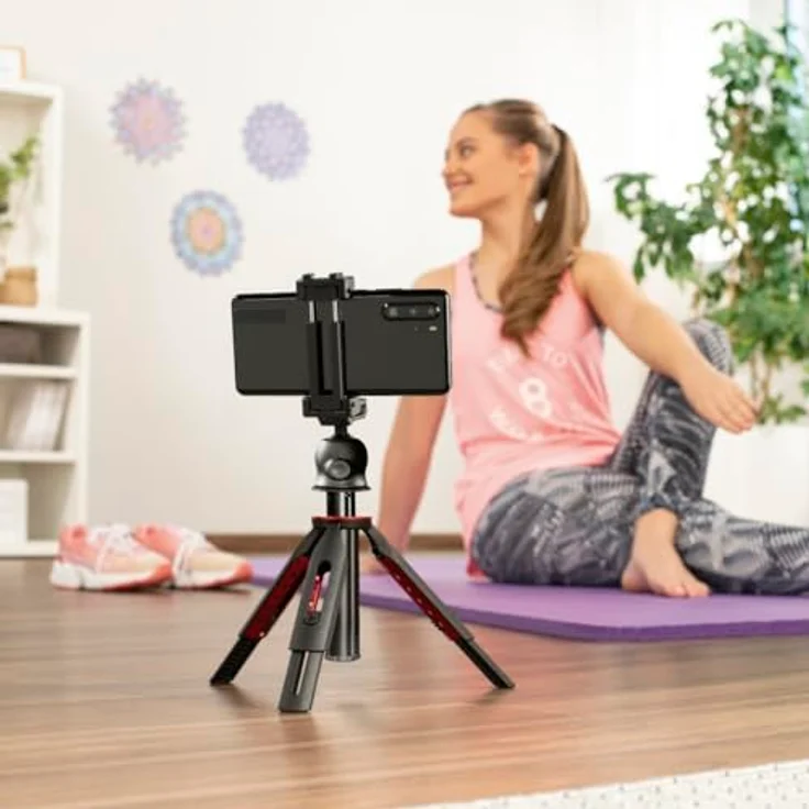 Hama Solid 80 Ball Stativ, höhenverstellbar mit Bluetooth-Auslöser, kompakt, Schwarz – Bild 7