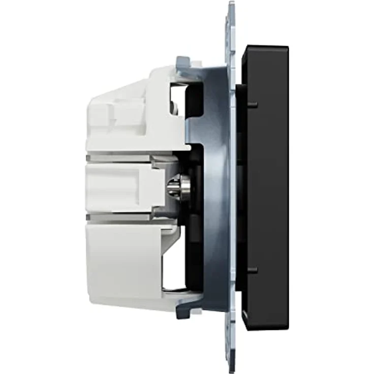 Merten - SCHUKO-Steckdose, Aus Recyceltem Ocean Plastic Material, Steckklemmen, Schwarz Matt, System M, MEG2301-0403, Schutzkontaktsteckdose – Bild 3