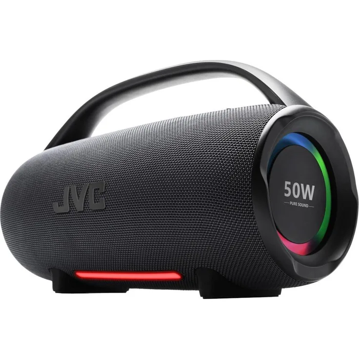 JVC Głośnik BT XS-E524B, Tragbarer Bluetooth Lautsprecher mit 50 Watt, IPX6 wasserdicht, 20 Stunden Akkulaufzeit, Schwarz