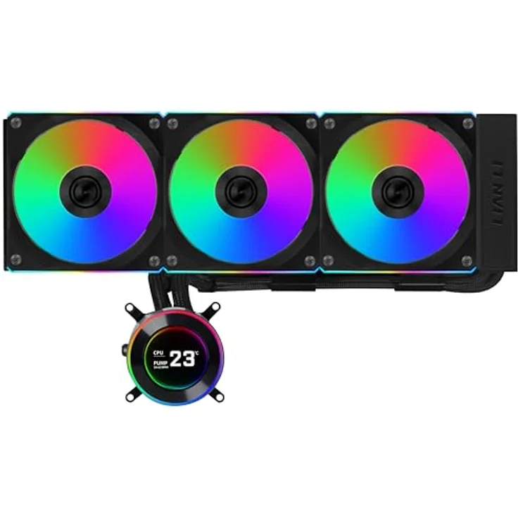 Lian-Li Hydroshift II LCD-C 360CL ARGB, CPU Wasserkühler mit 2500 RPM, Schwarz – Bild 1