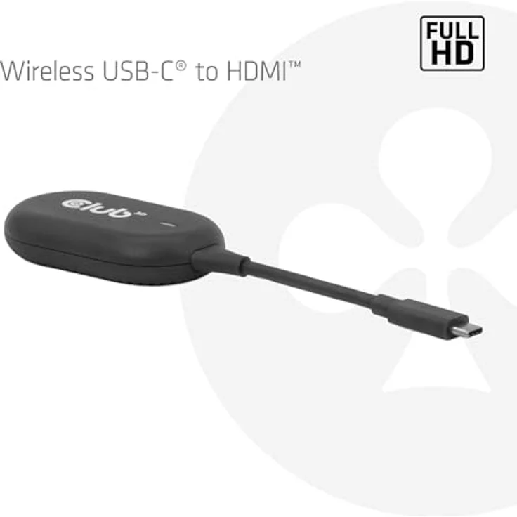 Club3D CSV-2570, Drahtloser USB-C-auf-HDMI-Sender®™ und -Empfänger mit FullHD 1080p, Reichweite 25 m, Plug-and-Play – Bild 2