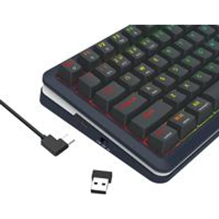 Redragon K708-RGB-PRO FLEKACT, Kabellose & Verkabelte RGB Gaming Tastatur, Hot-Swap kompatibel, 75%-Layout mit intelligentem LCD, Schwarz