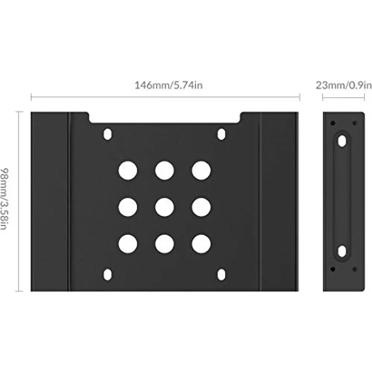 ORICO Aluminium 2,5'' / 3,5'' auf 5,25'' interner Festplattenadapter Konverter Einbaurahmen Wechselrahmen für 2,5-/3,5-Zoll SATA / IDE HDD oder SSD, für Desktop-PC Computer CD-/DVD-ROM (Schwarz) – Bild 7