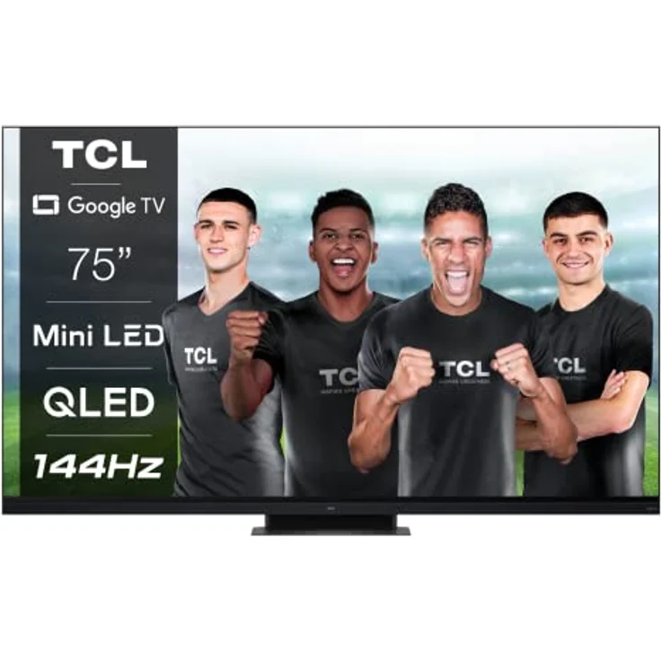 TCL 75C935 75 Zoll 189cm QLED Mini-LED Fernseher, 4K UHD, Google TV, HDR Extreme, 2500nits, 144Hz VRR, 120Hz Motion Clarity, Dolby Vision & Atmos, 2.1.2 ONKYO Soundbar, Sprachsteuerung, Schwarz – Bild 2