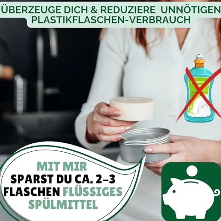 Protea Festes Spülmittel, biologisch abbaubare Geschirrspülseife, vegan, plastik- und palmölfrei, mit natürlichen Inhaltsstoffen, in Öko-Dose – Bild 4