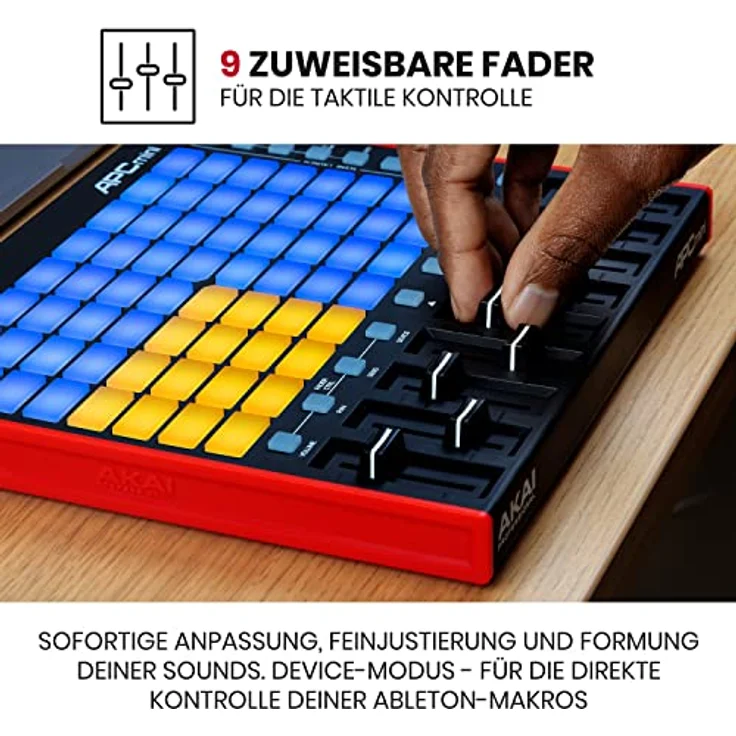Akai Professional APC Mini MK2 - USB MIDI Pad Controller für Clip Launching mit Ableton Live Lite, 64 RGB Pads, Drum- und Note-Modi und MIDIMixer – Bild 4