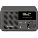 MEDION S66822 Tragbares Mini DAB+ Radio mit Bluetooth (Akku, dimmbares Farbdisplay, Teleskopantenne, Sleeptimer, Wecker, Snooze, AUX, USB-C) grau