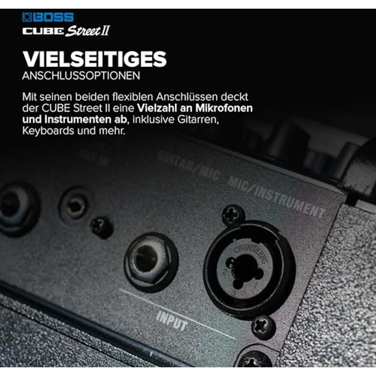 Boss by Roland Cube Street II, Batteriebetriebener Stereo-Verstärker mit 2 Kanälen, 10 W, Bluetooth-App-Steuerung, integrierten Effekten und Looper, schwarz – Bild 5