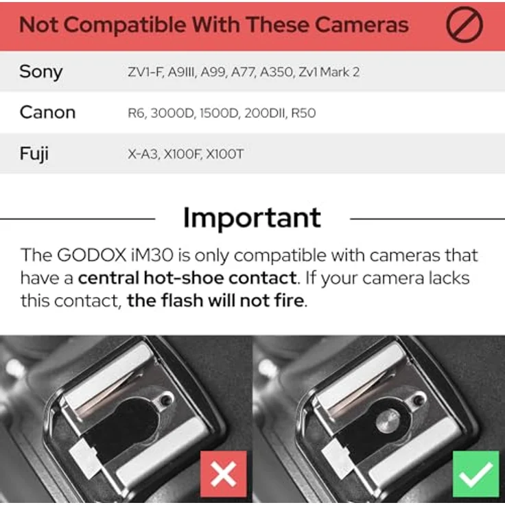 Godox IM30 Mini Kamerablitz, manueller Blitz mit S1/S2 optischer Steuerung, kompatibel mit Canon, Sony, Nikon, Ricoh GR III, 7 Leistungsstufen, kompaktes Design – Bild 5